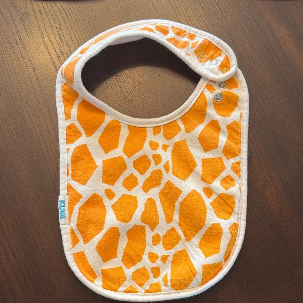 4 Pack Terry Cloth Baby Bibs Animal Print Snap Closure Feeding Set